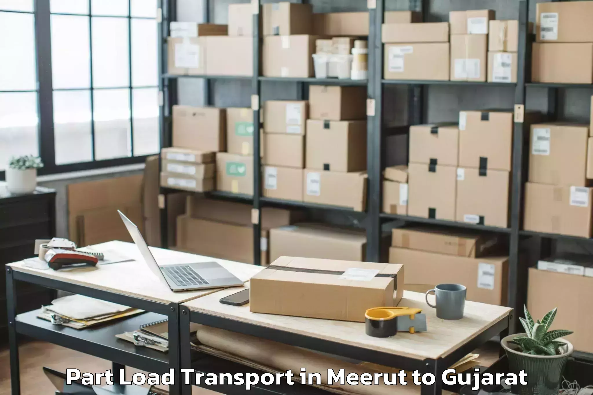 Top Meerut to Ambaji Part Load Transport Available